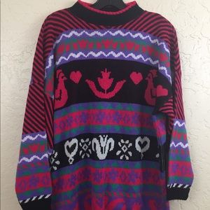 NWT 90s Vintage Kitschy Flowers & Chickens Sweater